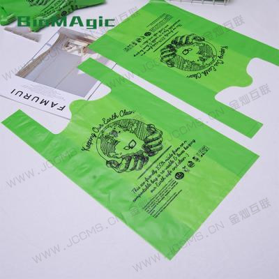 Biodegradable Compostable T-shirt Bags Green