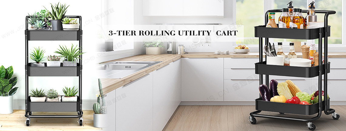 3-Tier Rolling Utility Cart with Handle